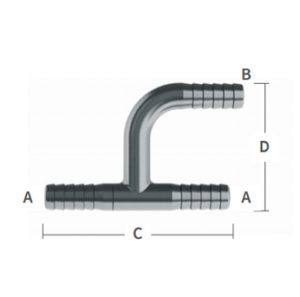 1/4" x 1/4" x 1/4" H Tee